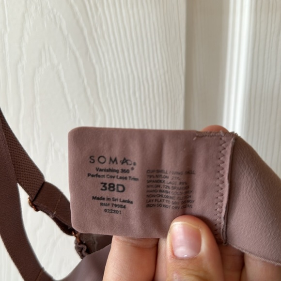 Soma intimates mauve full coverage bra 38D - Picture 3 of 3